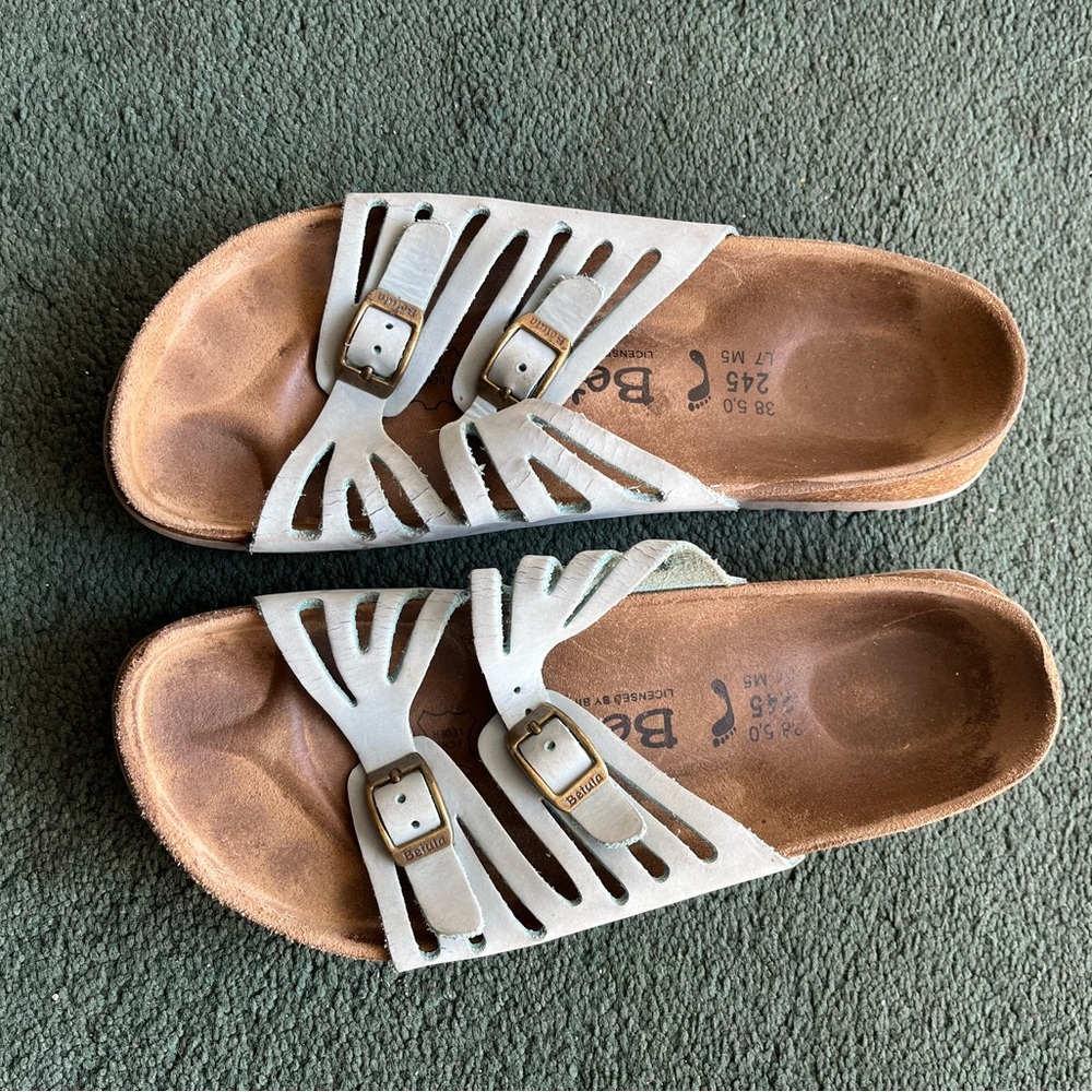 Birkenstock light blue leather